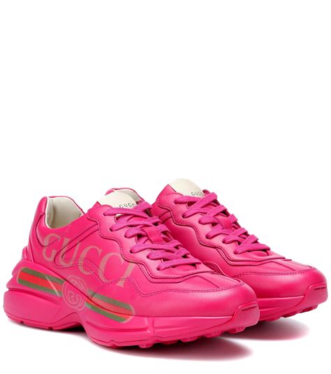 hot pink gucci sneakers|gucci sneakers pink bottom.